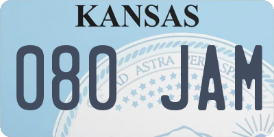 KS license plate 080JAM