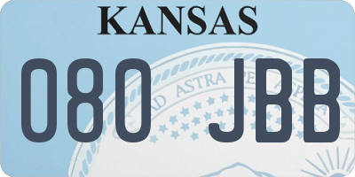 KS license plate 080JBB