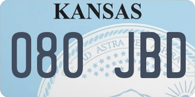 KS license plate 080JBD