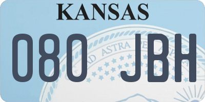 KS license plate 080JBH