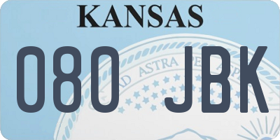 KS license plate 080JBK
