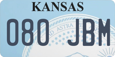 KS license plate 080JBM