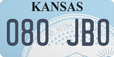KS license plate 080JBO