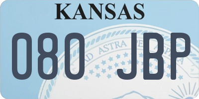 KS license plate 080JBP