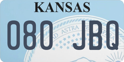 KS license plate 080JBQ