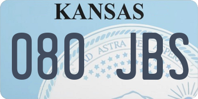 KS license plate 080JBS