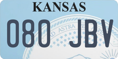 KS license plate 080JBV