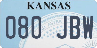 KS license plate 080JBW