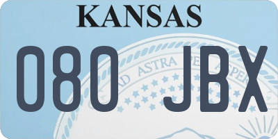 KS license plate 080JBX