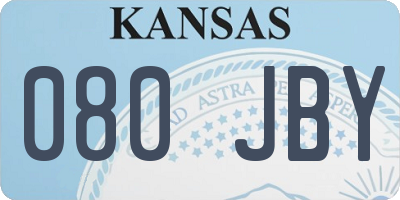 KS license plate 080JBY