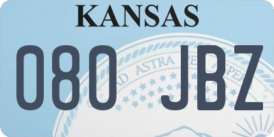 KS license plate 080JBZ