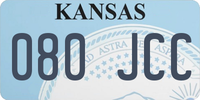 KS license plate 080JCC