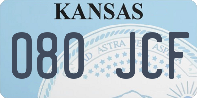 KS license plate 080JCF