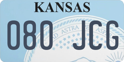 KS license plate 080JCG