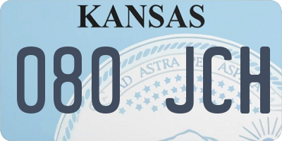 KS license plate 080JCH