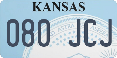 KS license plate 080JCJ