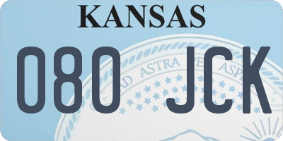 KS license plate 080JCK