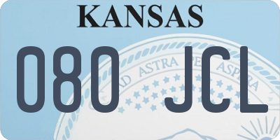 KS license plate 080JCL