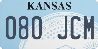 KS license plate 080JCM
