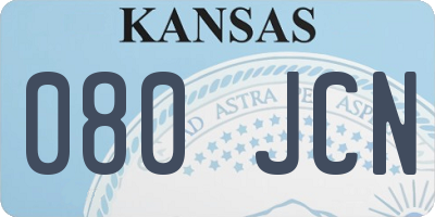 KS license plate 080JCN