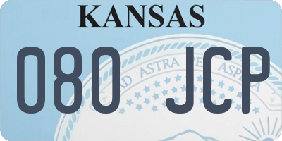 KS license plate 080JCP