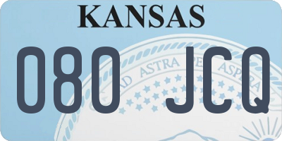 KS license plate 080JCQ