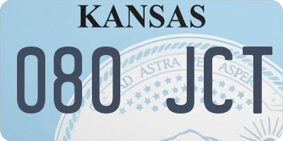 KS license plate 080JCT