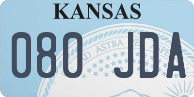 KS license plate 080JDA