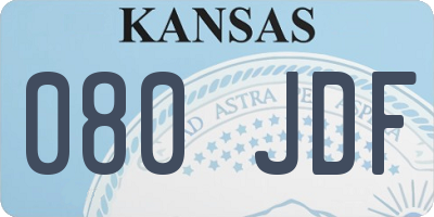 KS license plate 080JDF