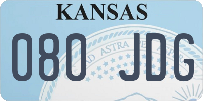 KS license plate 080JDG