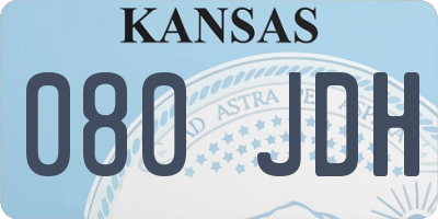 KS license plate 080JDH