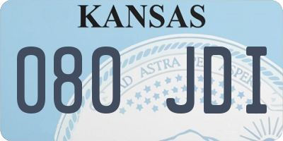 KS license plate 080JDI