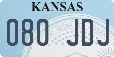 KS license plate 080JDJ