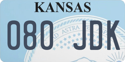 KS license plate 080JDK