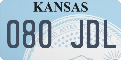 KS license plate 080JDL