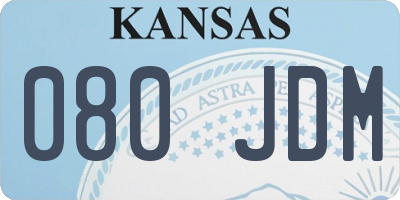 KS license plate 080JDM