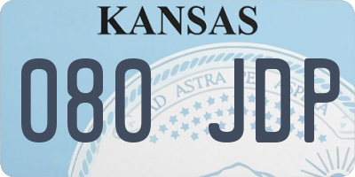 KS license plate 080JDP