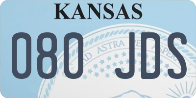 KS license plate 080JDS