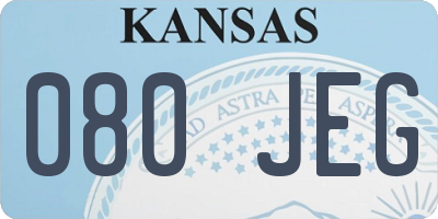 KS license plate 080JEG