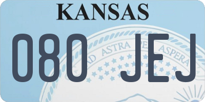 KS license plate 080JEJ