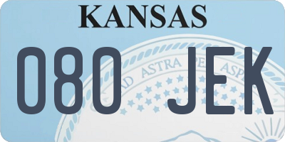 KS license plate 080JEK