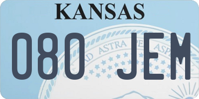 KS license plate 080JEM