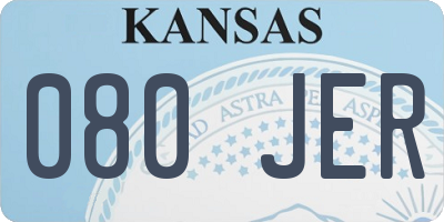 KS license plate 080JER