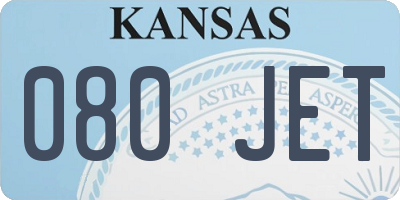 KS license plate 080JET