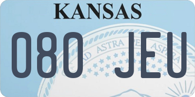 KS license plate 080JEU