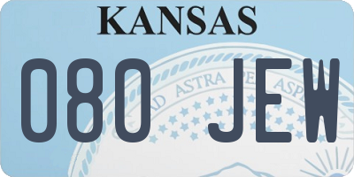 KS license plate 080JEW