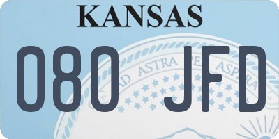 KS license plate 080JFD