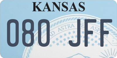 KS license plate 080JFF