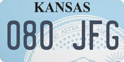 KS license plate 080JFG