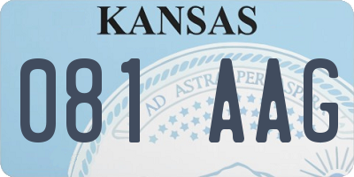 KS license plate 081AAG